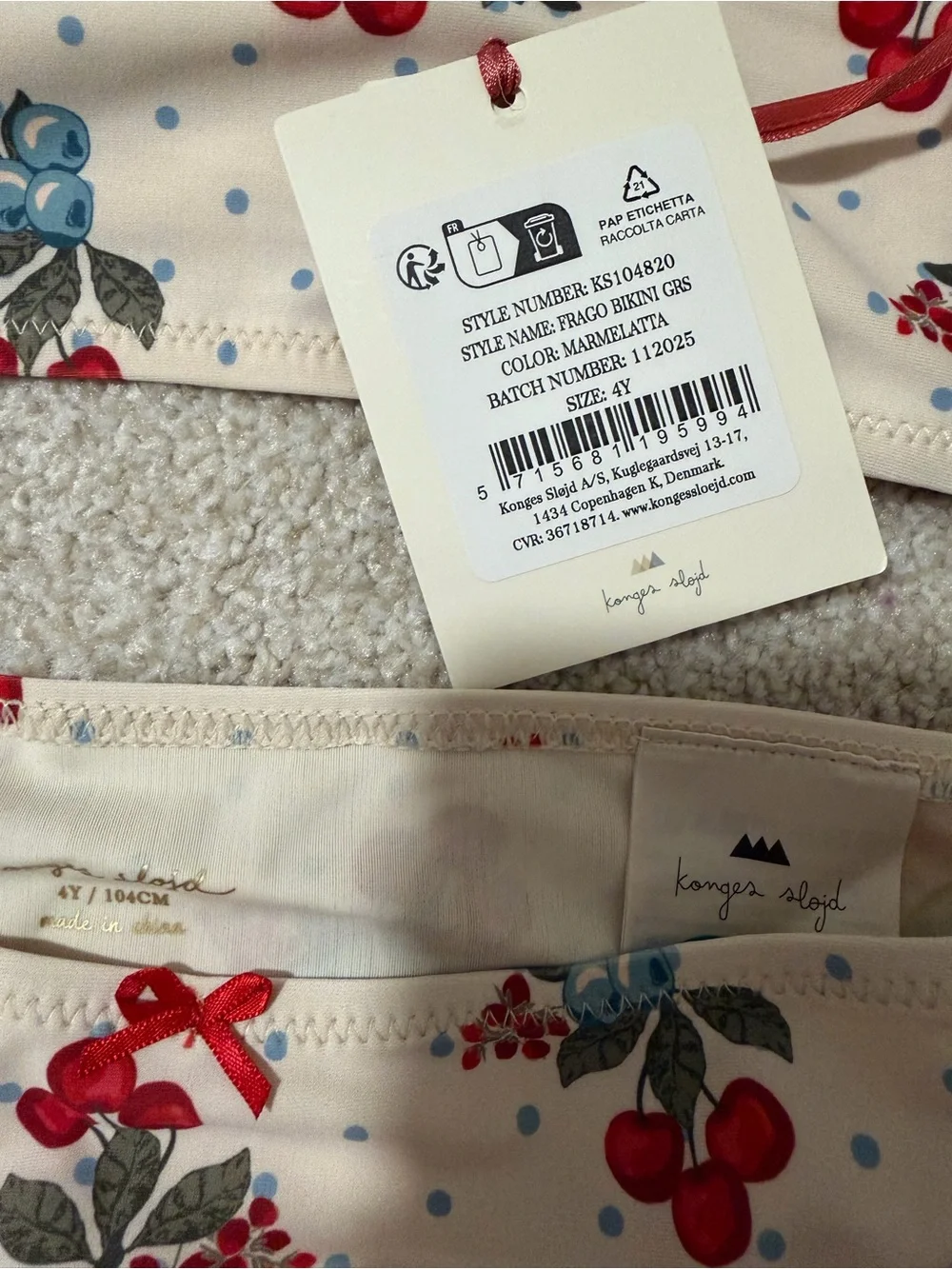 NWT* Konges Slojd Frago Bikini Set - Marmelatta 4Y